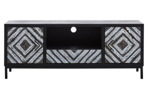 Nusa Rustic Chevron and Black Frame Media Unit