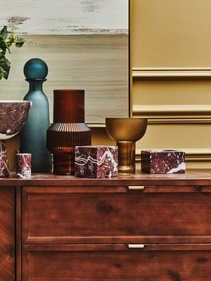 Noora Blue Glass Bottle Vase