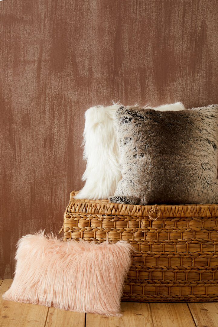 Nuvia Velura Mocha Ombre Square Fur Cushion