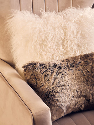 Nuvia Velura Mocha Ombre Rectangular Fur Cushion