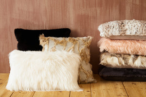 Nuvia Velura Natural Rectangular Fur Cushion