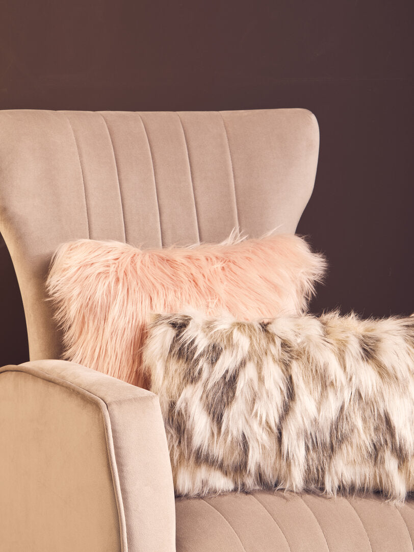 Nuvia Velura Natural Rectangular Fur Cushion