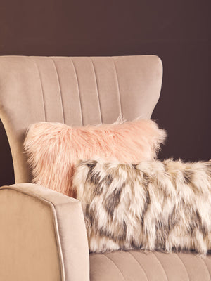 Nuvia Velura Natural Rectangular Fur Cushion