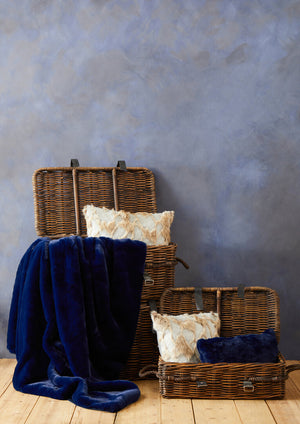 Nuvia Velura Grey And Natural Square Fur Cushion