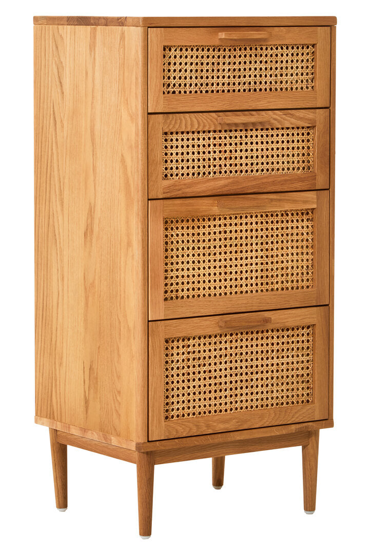 Arden Rattan & Oak 4 Drawer Chest of Drawers