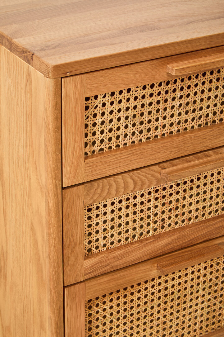 Arden Rattan & Oak 4 Drawer Chest of Drawers