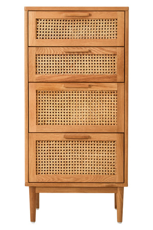 Arden Rattan & Oak 4 Drawer Chest of Drawers