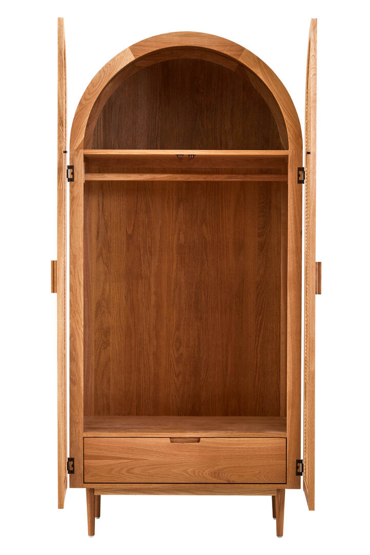 Arden Rattan & Oak 2 Door Wardrobe