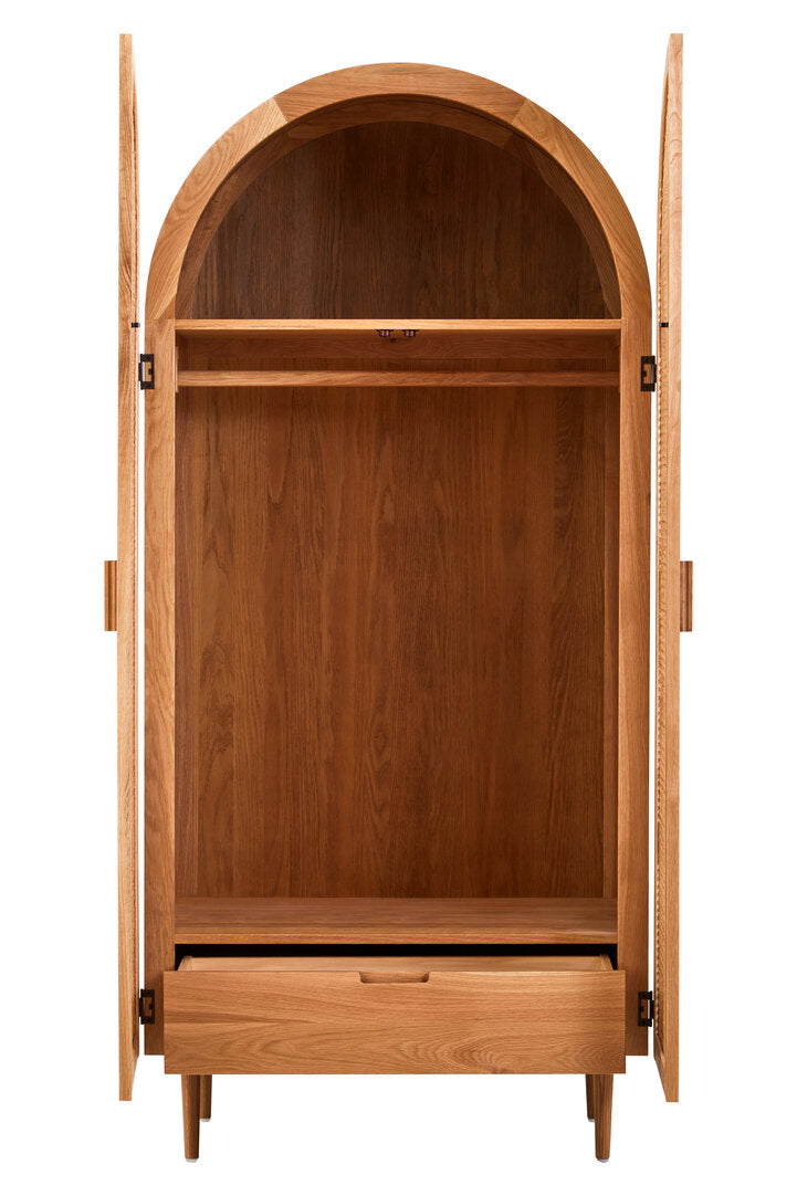 Arden Rattan & Oak 2 Door Wardrobe