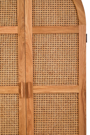 Arden Rattan & Oak 2 Door Wardrobe