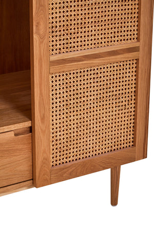 Arden Rattan & Oak 2 Door Wardrobe