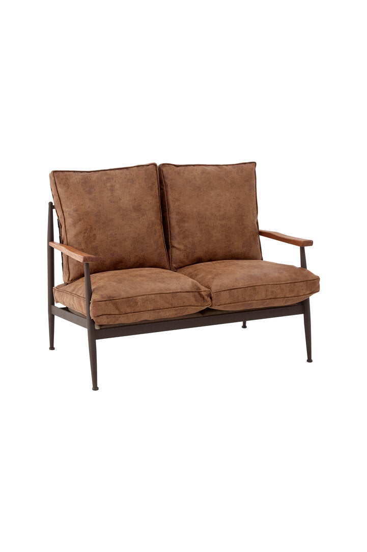 Forma Two Seater Brown Leather Sofa