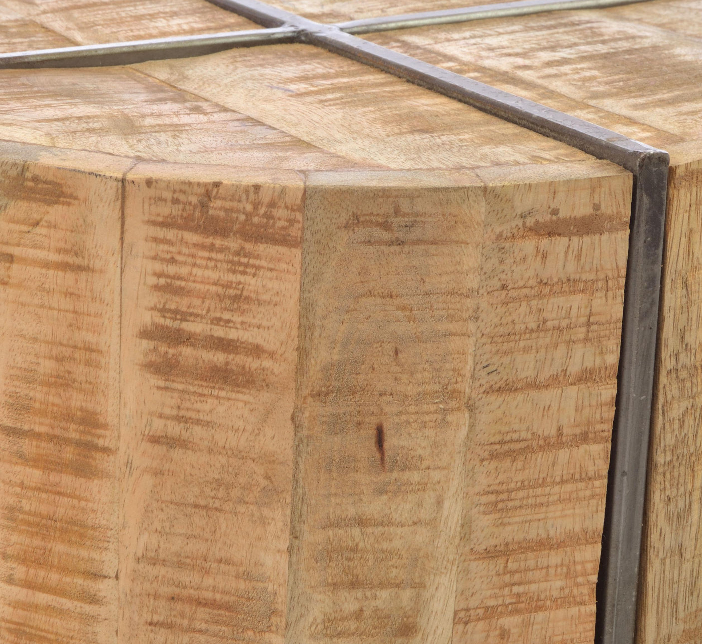 Old Empire Round Lamp Table with Metal Detail