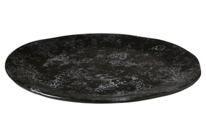 Vara Black Marble Effect Pizza Plate