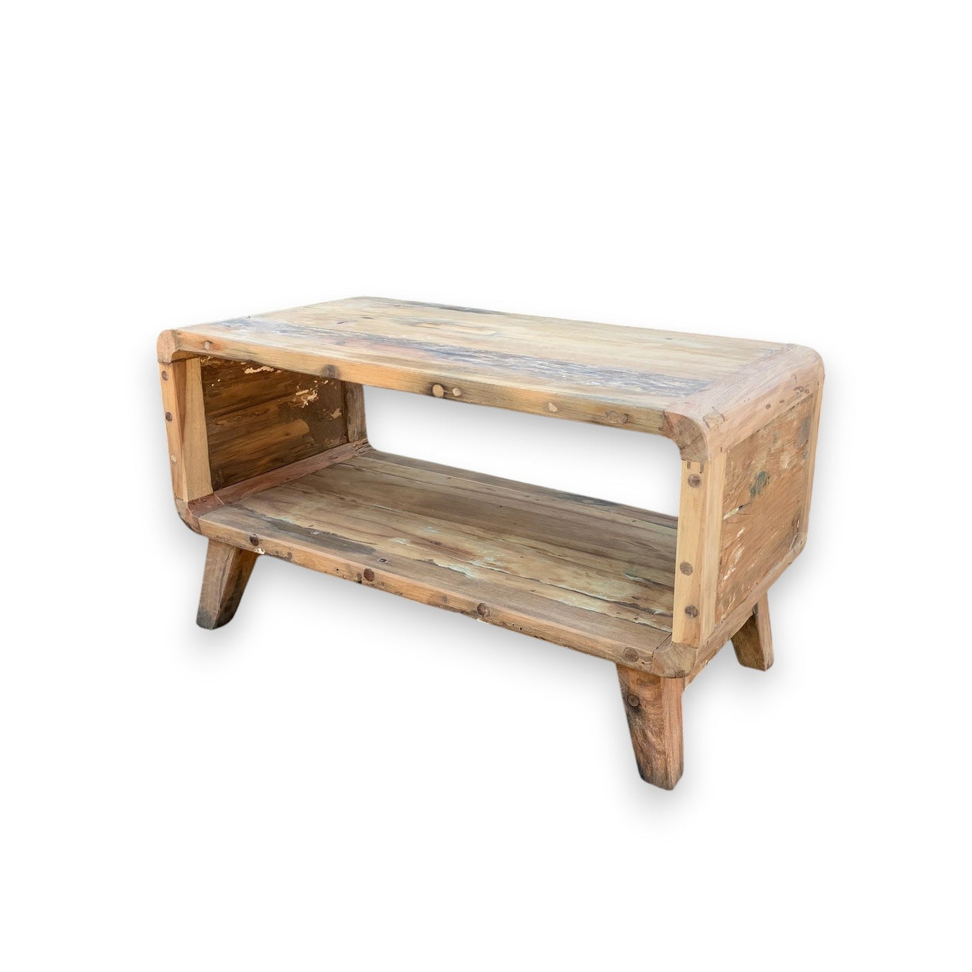 Recycled Wood Small Rounded Coffee Table