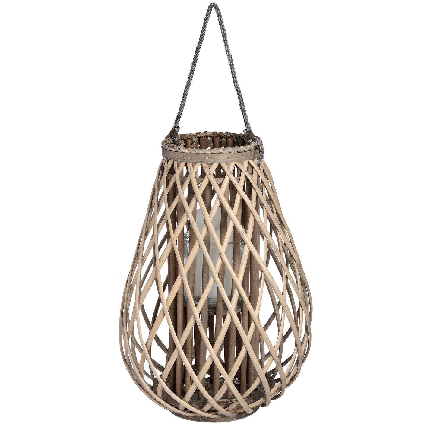 Bulbous Wicker Lantern