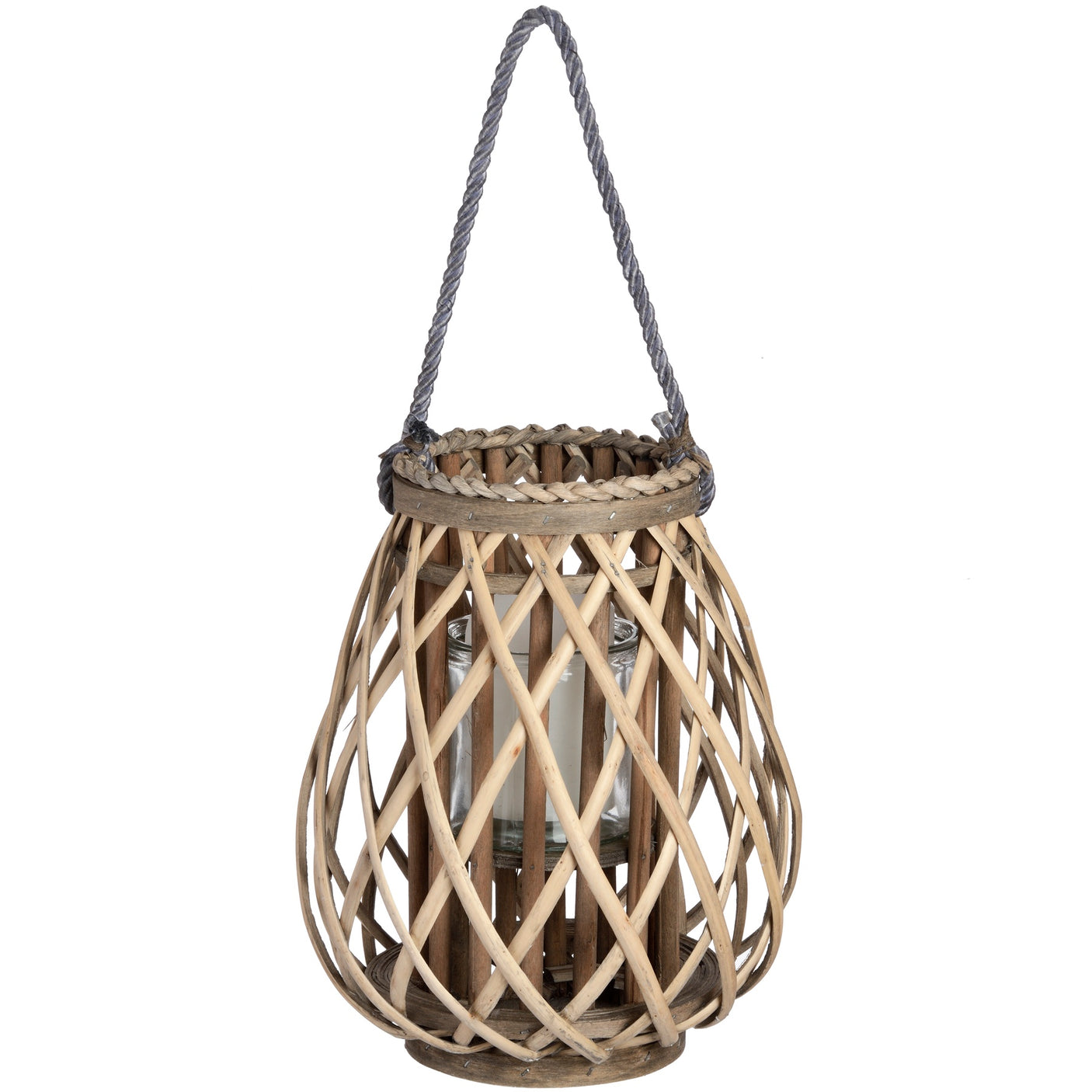 Bulbous Wicker Lantern