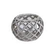 Decorative spherical lantern with lattice design on a white background