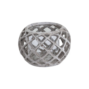 Decorative spherical lantern with lattice design on a white background