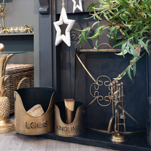 Antique Bronze Fireside Set