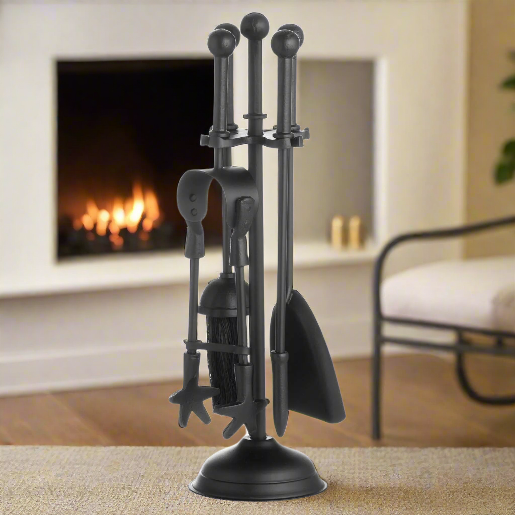 Ball Topped Black Companion Set