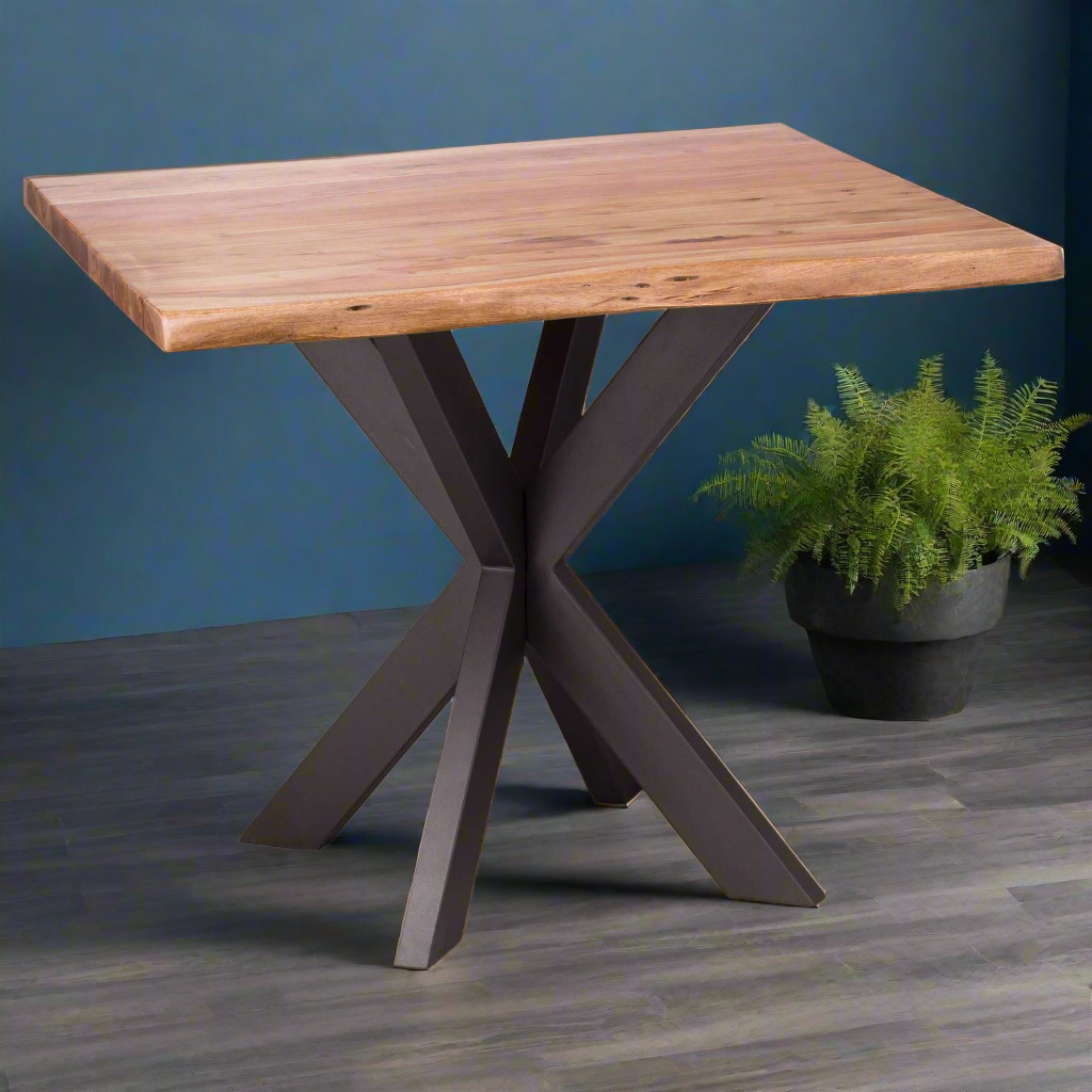 Live Edge Acacia Wood Dining Table - Square