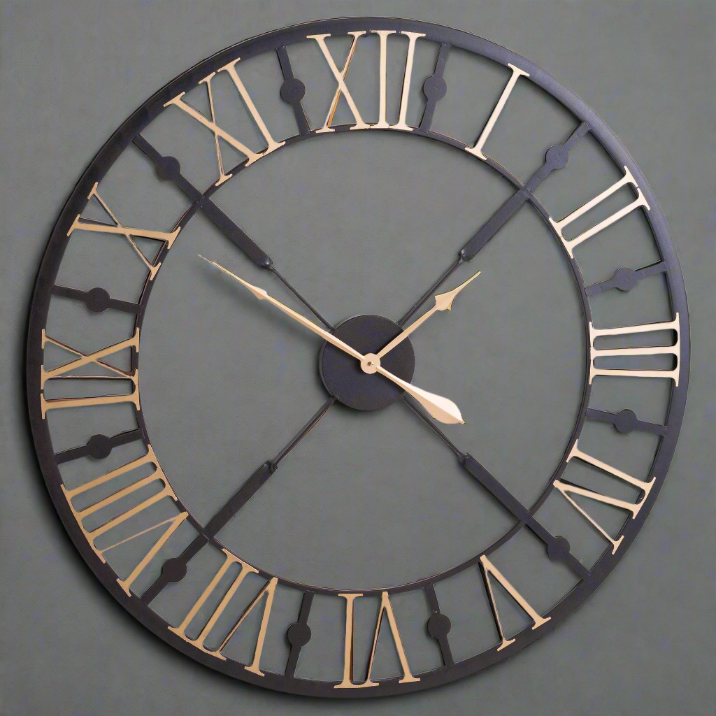 Black And Gold Skeleton Clock