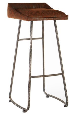 Forma Brown Leather Effect Bar Stool