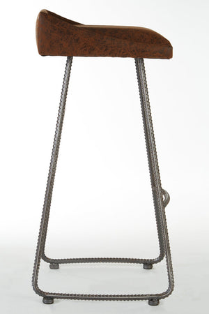 Forma Brown Leather Effect Bar Stool