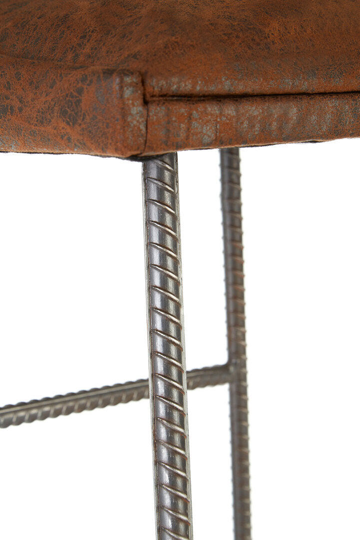 Forma Brown Leather Effect Bar Stool