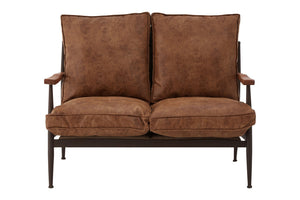 Forma Two Seater Brown Leather Sofa