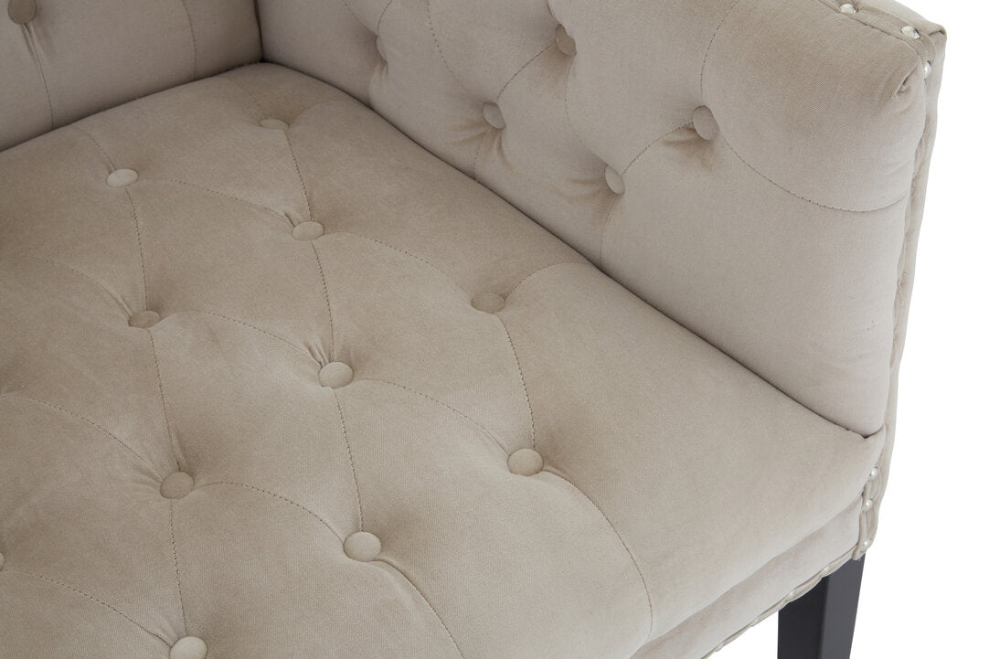 Belgravia Beige Velvet Two Seater Sofa