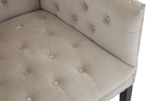 Belgravia Beige Velvet Two Seater Sofa
