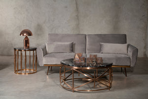 Broadway Grey Velvet Sofa Bed