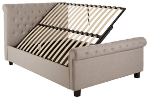 Rowan Light Grey Ottoman Storage Bed