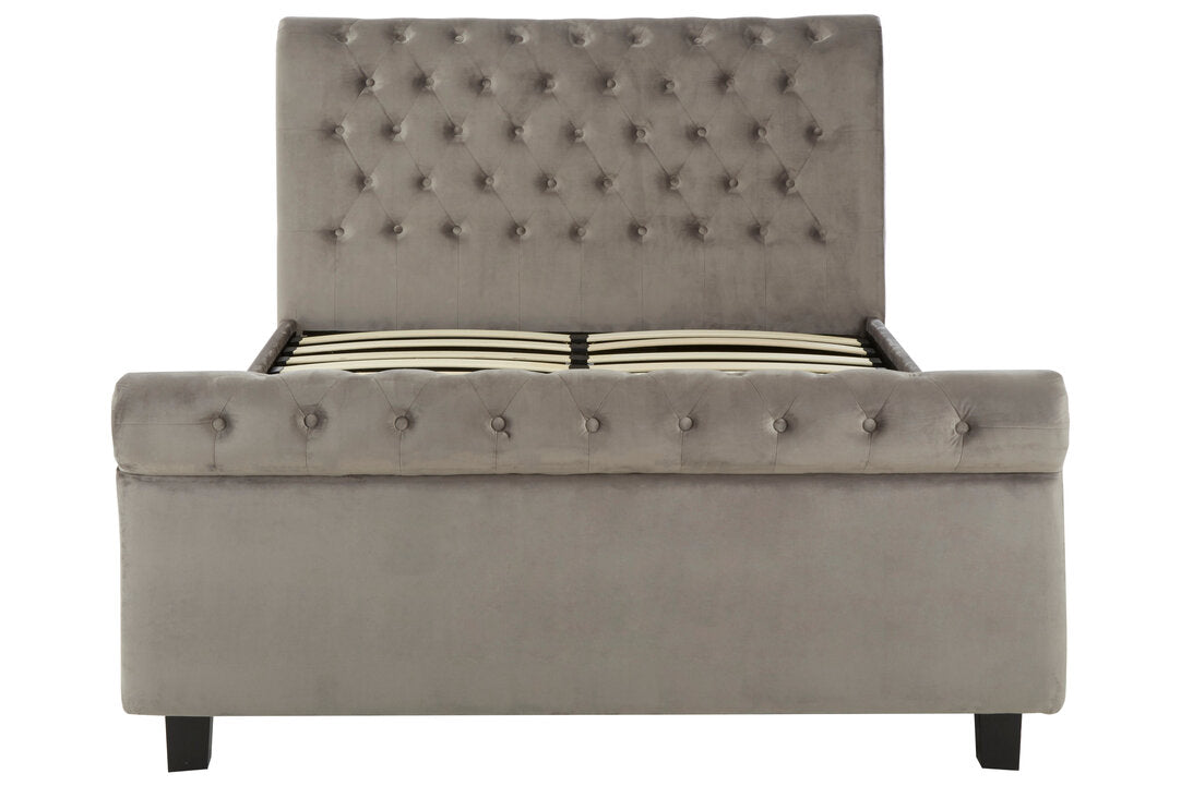 Rowan Grey Velvet Ottoman Storage Bed