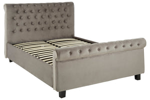 Rowan Grey Velvet Ottoman Storage Bed
