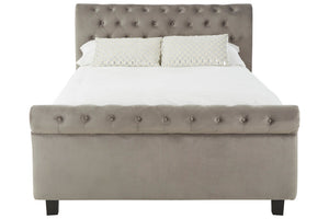 Rowan Grey Velvet Ottoman Storage Bed