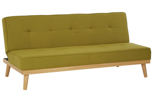 Skagen lime green fabric sofa bed on a white background
