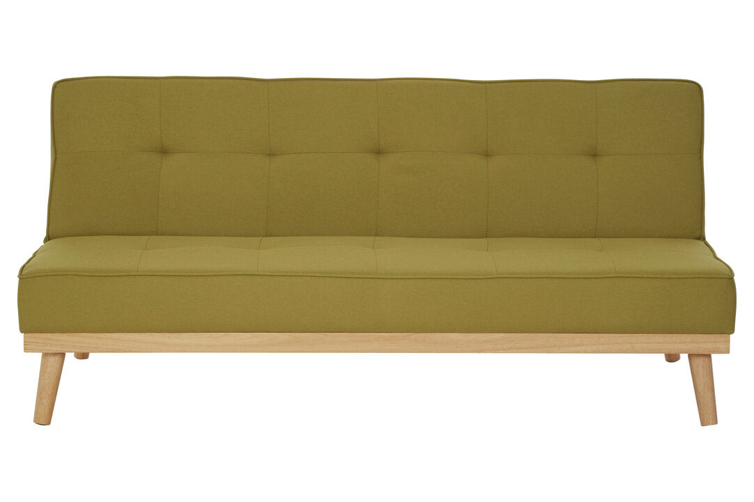 Lime green sofa bed on a white background