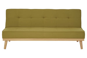 Lime green sofa bed on a white background