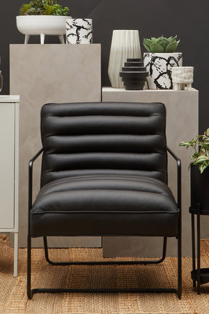 Forma Leather Effect Black Chair