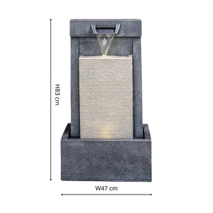 Outdoor Contemporary Cube Water Feature Cement