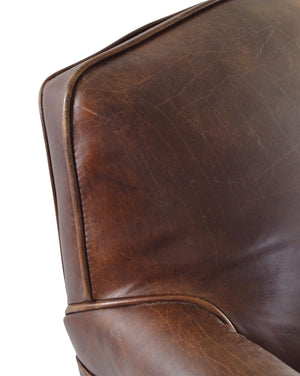 Vintage Studded Front Leather Armchair