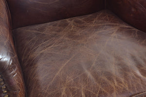 Vintage Studded Front Leather Armchair