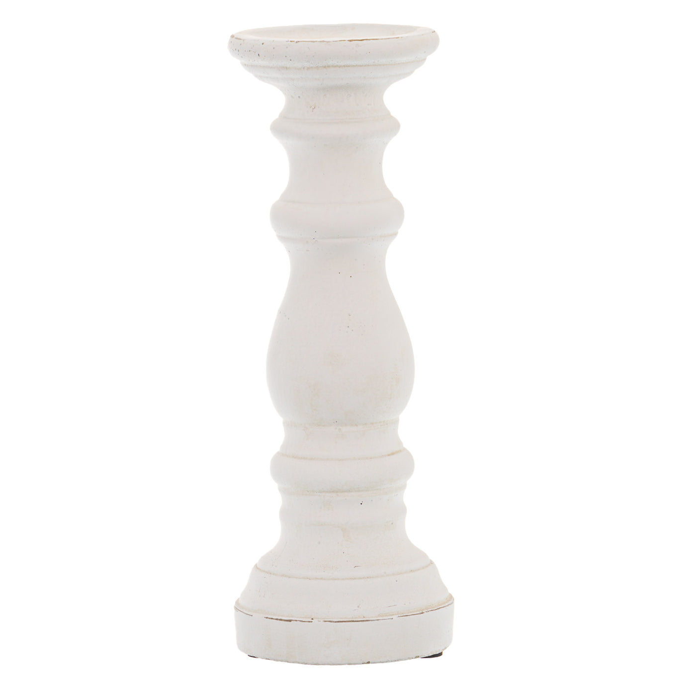 Matt White Ceramic Column Candle Holder