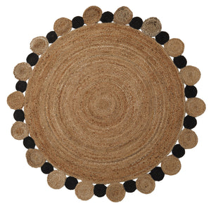 Nuvia Looma Large Natural And Black Jute Rug