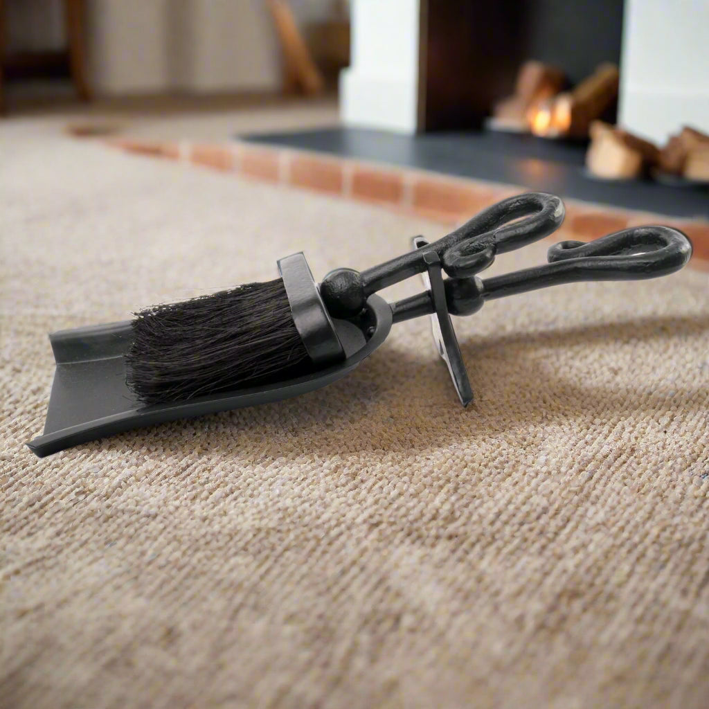 Crook Handled Black Hearth Tidy Set