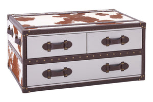 Westbury House Brown And White Genuine Cowhide Coffee Table