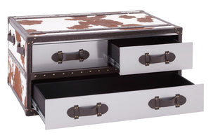 Westbury House Brown And White Genuine Cowhide Coffee Table